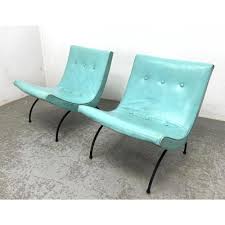Sold at Auction: PAIR MILO BAUGHMAN SCOOP LOUNGE CHAIRS. IRON BASES. ORIGINAL.