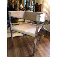 Mid 20th Century Chrome Cube Chair With Suede Upholstery ...