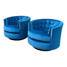 Mid-Century Modern Oversized Swivel Tub Chairs Milo Baughman ...