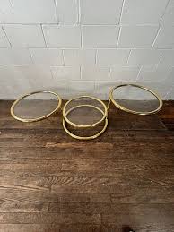 Vintage Milo Baughman Style Three-Tier Brass Swivel Coffee ...