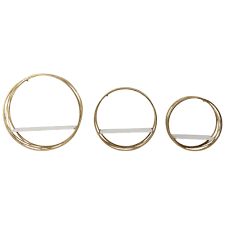 Round Wall Shelves, White/Gold, Set of 3 – High Fashion Home