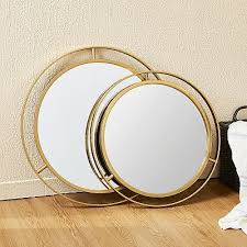 Glitzhome 24.00"D Deluxe Round Gold Mirror