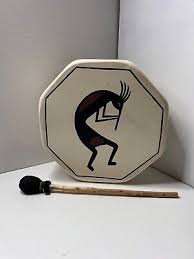 VINTAGE TAOS Kokopelli Design, Handmade Tambourine Hand Made with Drum Beater | eBay