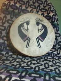 Native American painted drum - KOKOPELLI - made in Taos, N.M. | #406876486