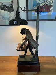ANTIQUE ART DECO PROHIBITION ERA 1930's FOLK ART BLACK FOREST MONKEY BUTLER LAMP | eBay