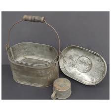 Vintage Tin Metal Railroad Miner Mill Worker Lunch Pail Box Wooden . For Sale at Ruby Lane