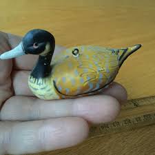 Vintage Mini Duck Figurine Ornament 3" Hard Plastic Made in Hong Kong | eBay