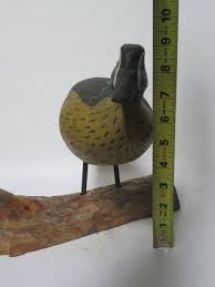 Signed 1989 Tom Humberstone Blue Winged Teal Wood Duck Decoy Carving on Log | eBay