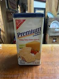 Vintage 1985 Nabisco Premium Saltine Crackers Square Tall Tin | eBay