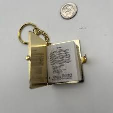 Real Miniature Bible Keychain - Printed Christian Holy Book ...