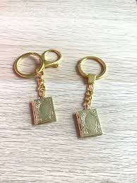 Personalised Gold Book Locket, Key Chain, Fathers Day Gift ...