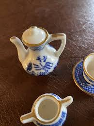 vintage blue and white mini tea set ware | eBay