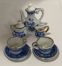 Vintage Child's Ceramic Coffee Tea Set Japan Blue Willow ...