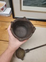 Antique Cast Iron Smelting Pot 5 Inch & Original Smelting ...