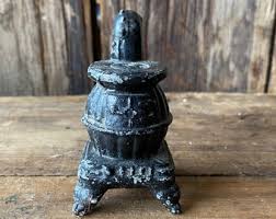 Vintage Cast Iron Pot Belly Stove Salt and Pepper Shakers - Etsy