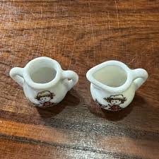Vintage Miniature Japanese Tea Set Creamer and Sugar Bowl Girl and Puppy | eBay