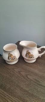 Vintage English Village Sugar And Creamer Set | eBay