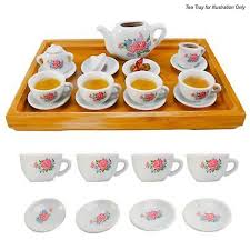 Kids Children Party Time Tea Set Pretend Toy Teapot Cups Saucers Real porcelain | eBay
