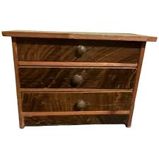 Antique Kestner miniature doll house faux grain painted wood furniture. For Sale at Ruby Lane