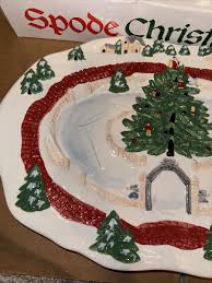 Spode Platter Christmas Tree Village Vintage 2002 Skating ...