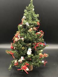 Miniature Christmas Artifical Tree & Ornaments | eBay