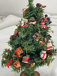 Tabletop Miniature Christmas Tree Decorated with Toys ...