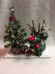 Reindeer Wth Decorated Snowy Christmas Tree Display (#SE032 ...