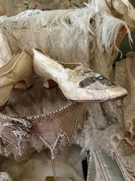Antique 18th Century Shoes Silk and Freshwater Pearls 1790's - Etsy