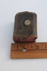 shabby old leather bound miniature book tiny real dictionary ...