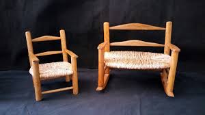 Vintage Salesman Sample Doll Cane Double Rocker Chair Doll ...