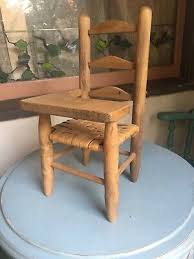 Vintage DOLL School Desk Ladder Back Chair Furniture Wooden ...