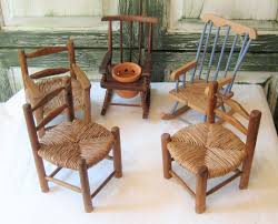 Vintage Wood Doll Chair Rocking Chair, Wooden Accent Chair ...