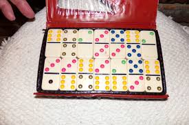 Vintage Dominoes Double 6 Six Standard Size Black Tile Set ...