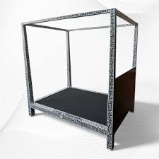 MOP Inlay Four Poster Single Bed Black – Lakecity Handicrafts