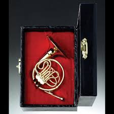 Gold French Horn w/ Case 3.75" (Mini) | Terra Toys