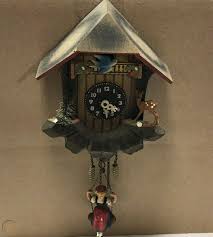Vintage Miniature German Cuckoo Clock with Girl on Swing #2 ...