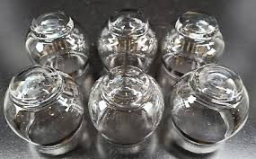 7) Pc Libbey 8000-3 Pitcher Roly Poly Glasses Set Vintage Silver Band Retro Lot | eBay