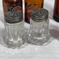 Lot of Old Salt and Pepper Shakers and Glass Bottles - Etsy