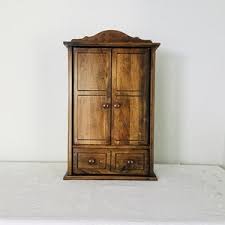 Vintage Wooden Jewelry Cabinet Chest W 1 Drawers, Necklace ...