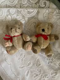 VINTAGE TEDDY BEARS X 2 - BOTH WITH RED BOWS | eBay