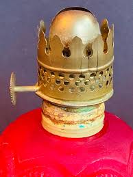 L. E. Smith Glass Moon and Stars Ruby Red Satin Mini Oil Lamp - Etsy Canada