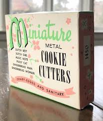 Vintage 1950's Miniature Cookie Cutters Set w/ Box Baking ...