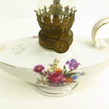 Vintage Aladdin Style Miniature Floral Oil Lamp Japan 7.5" | eBay