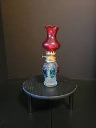 Vintage Oil Lamp Carnival Ruby and emerald Glass Miniature 5” | eBay