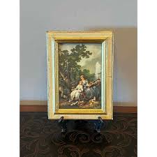 Vintage Framed Art by Lancret Music Lesson By Hilair Italy | eBay