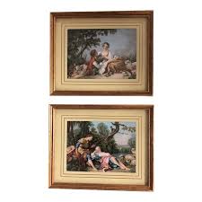 Gallery Wall Collection 2 Vintage Classical Pastoral Scene Prints-Pair | Chairish