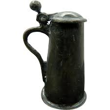 Antique German BEER STEIN Pewter Dollhouse Miniature. For Sale at Ruby Lane