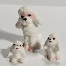 Vintage White Poodle Figurines - Etsy
