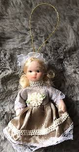 Vintage Adorable Ornament Porcelain Doll Small 4” Dress ...
