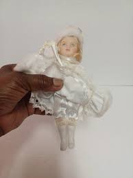 VTG Porcelain Bisque Christmas Snow Girl | Mercari